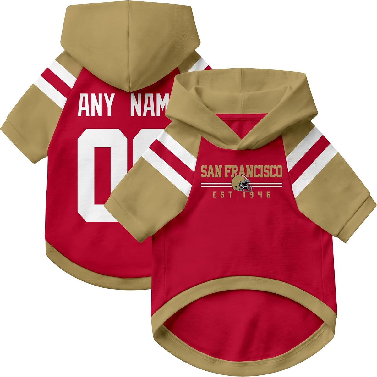 San Francisco Dog Clothes Custom Name Number Jersey Style Hoodie