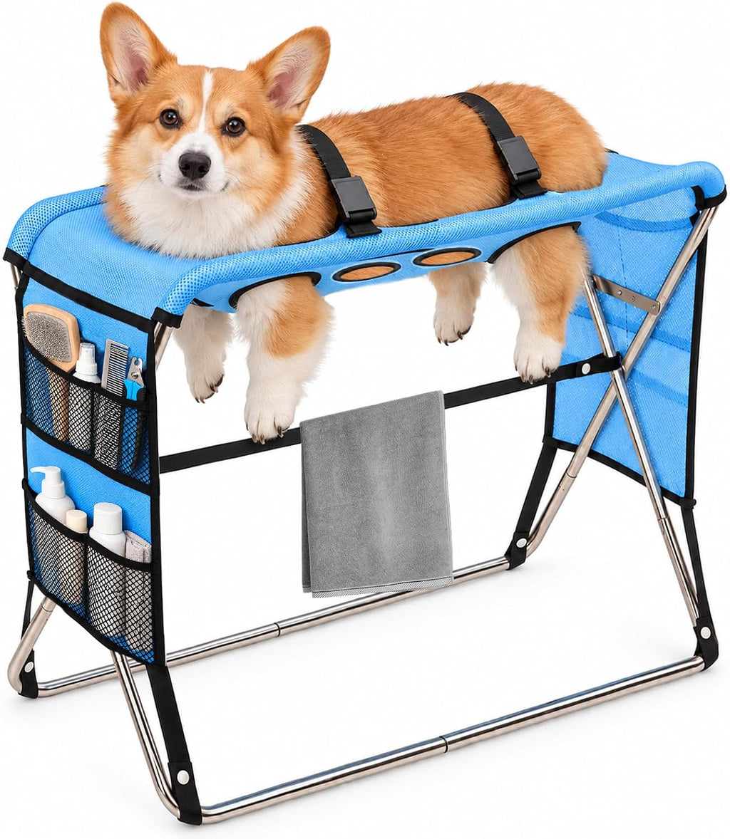 Pet Grooming Hammock for Small Dogs with Stand, Dog Bathing Hammock