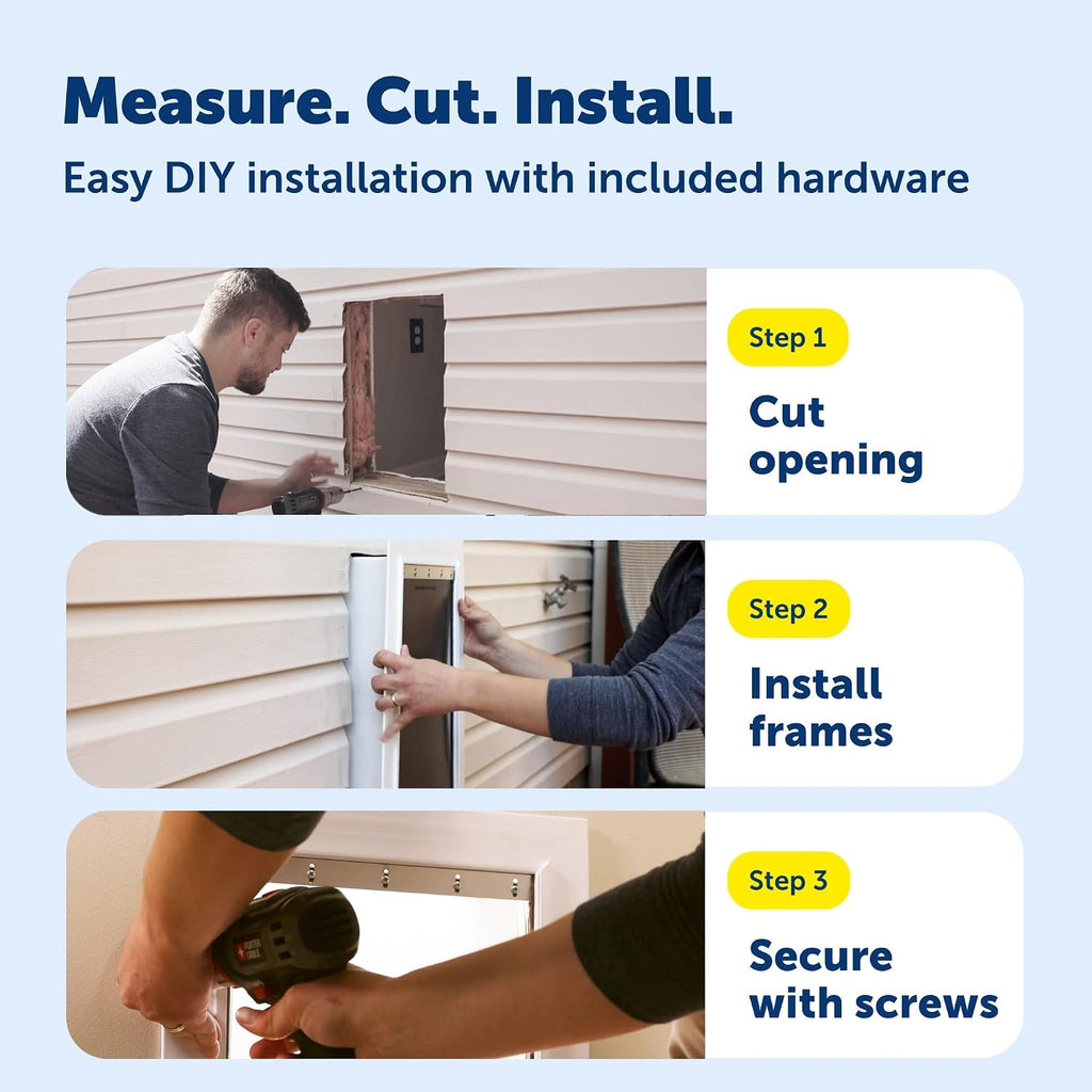 PetSafe Wall Entry Pet Door, Telescoping, Dogs up to 100 lb, Large