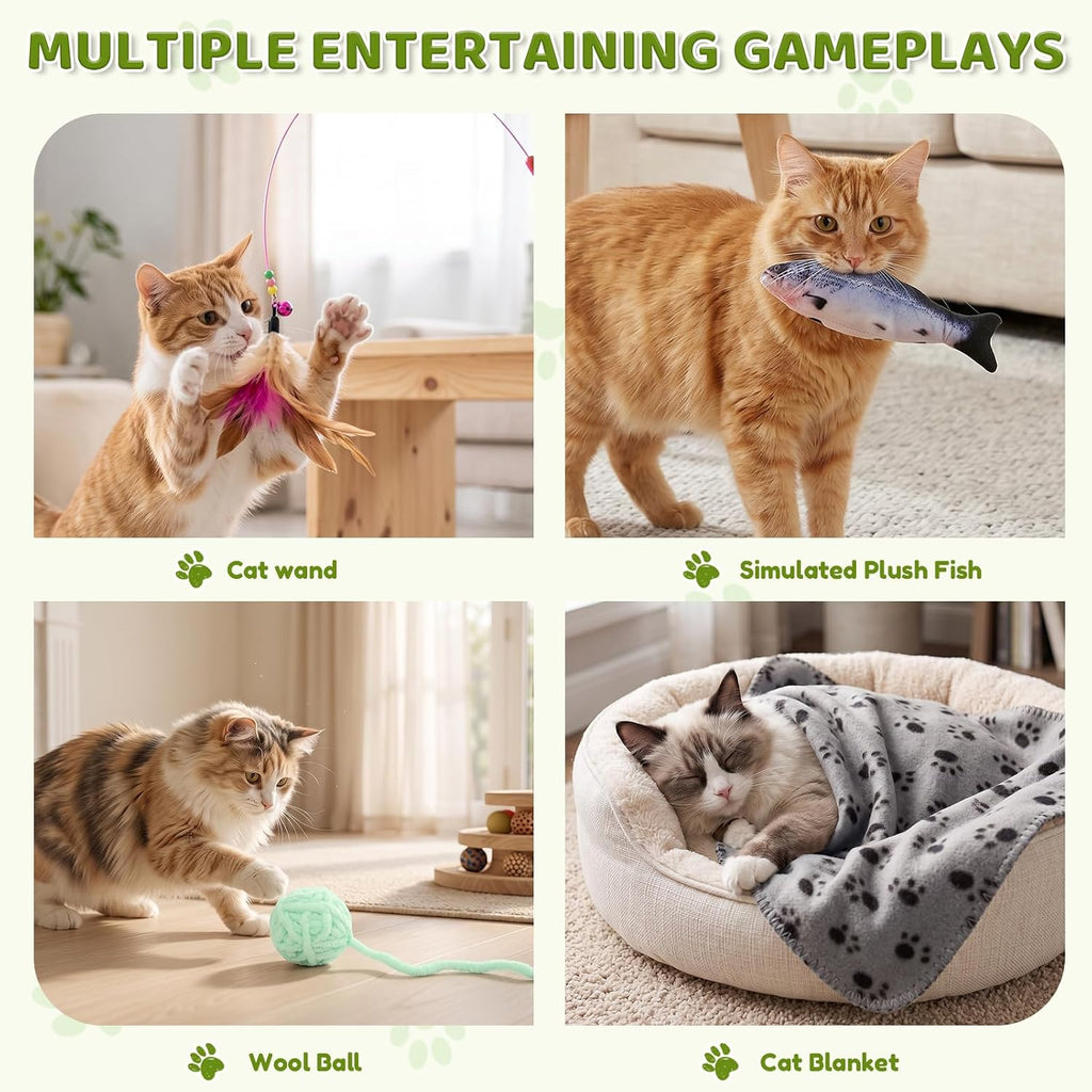 Cat Tunnels for Indoor Cats, 6-in-1 Interactive Cat Tunnel Toys for Kitten