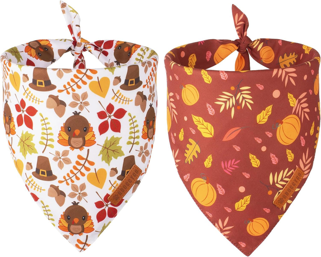 Halloween Dog Bandanas, Reversible Bat Pumpkin Dog Scarf, X-Large