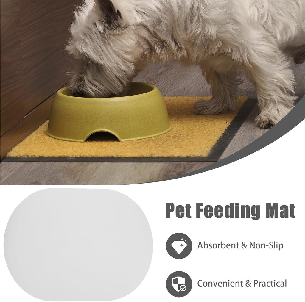 White Diatomite Pet Feeding Mat with Non Skid Protection for Floors