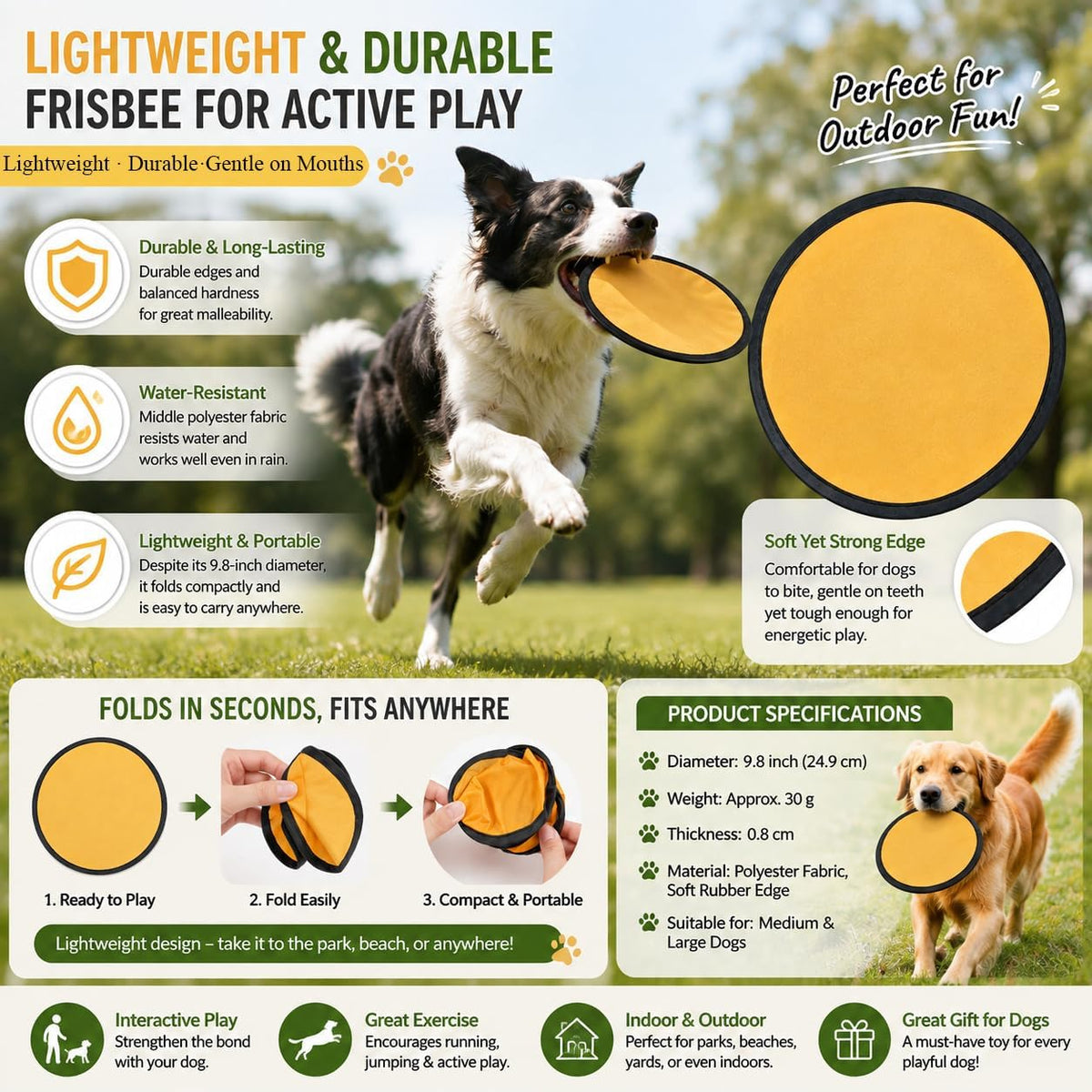 30 Soft, Lightweight, and Easy-to-Store Nylon Dog Frisbees