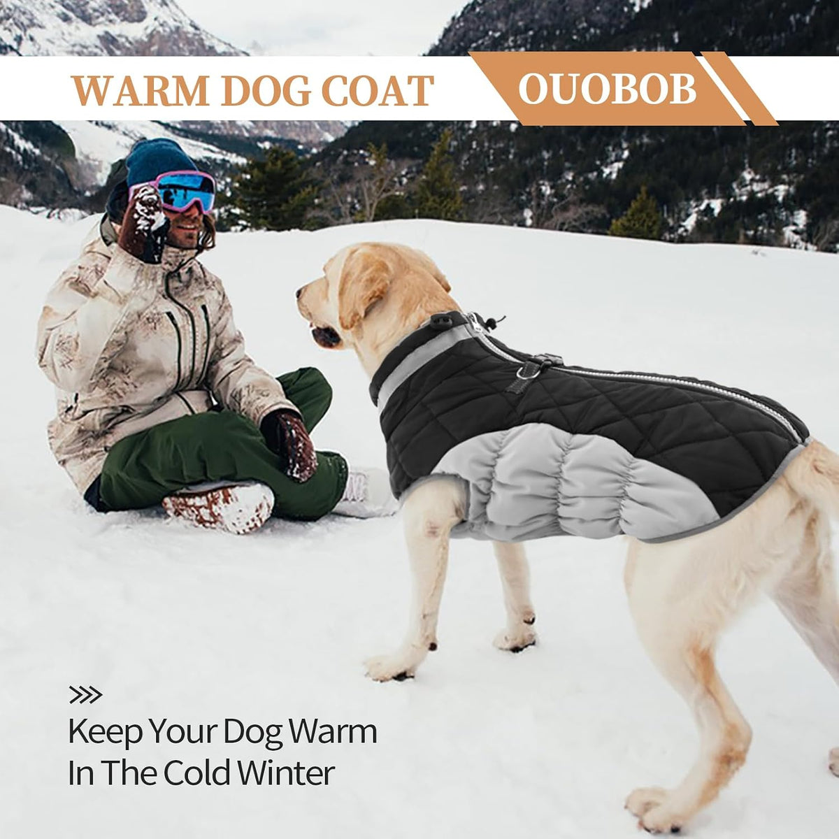 Dog Jackets For Large Dogs, Warm Dog Winter Coat With Harness, XXL