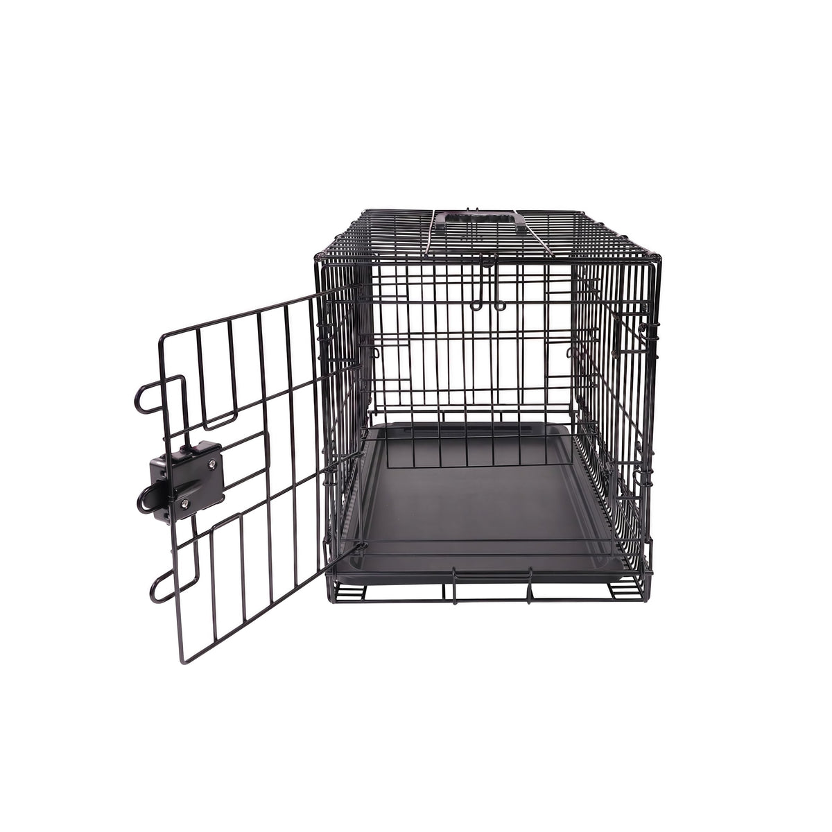 Amazon Basics Portable, Foldable Metal Wire Small Dog Crate with Removable Tray, Divider Panel, Single Door, Easy to Assemble, 24" x 18" x 20", Black