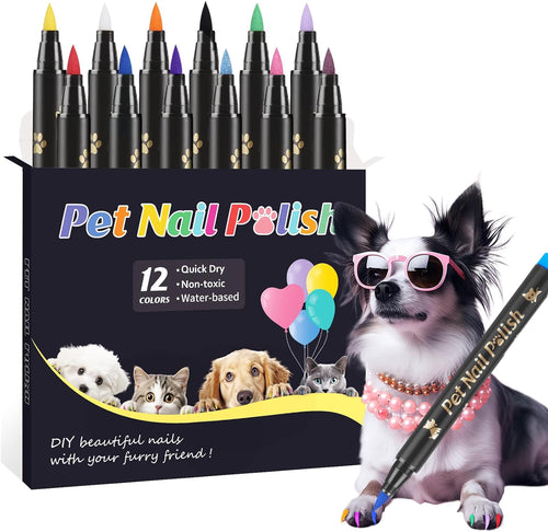 12 Colors Dog Nail Polish Pens Quick Dry to DIY Pretty Nails