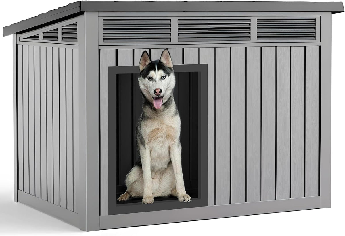 VIXZEN Dog House Outdoor & Indoor, Medium Size, Black