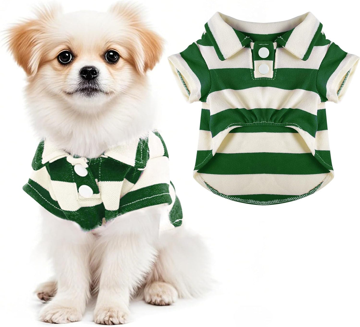 Pistha Dog Shirt Polo Shirt Striped Puppy Clothes for Boy Girl Pets