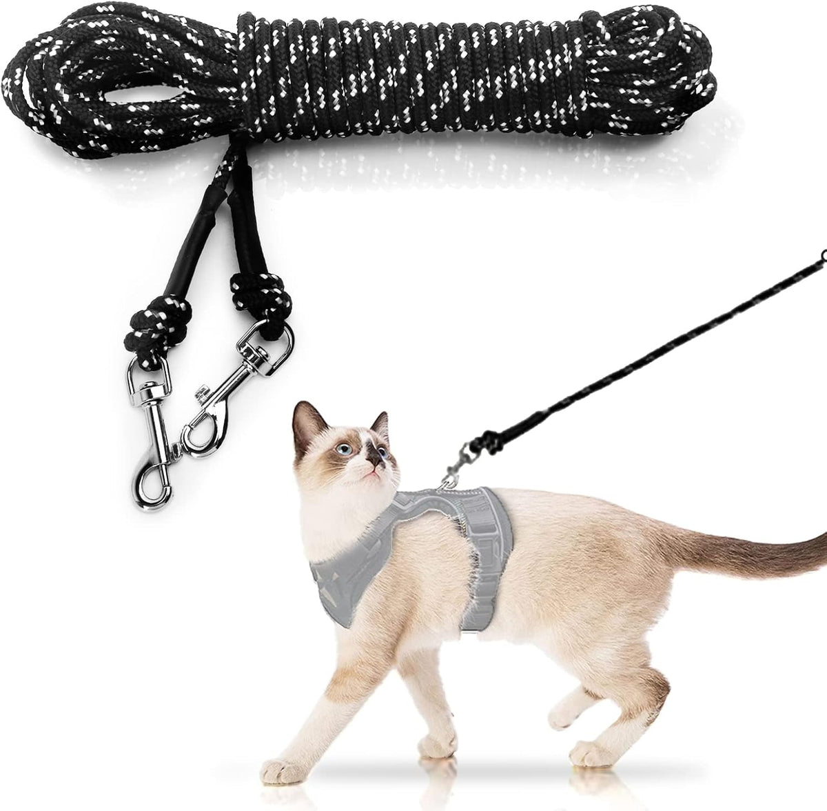 Extra Long Cat Leash for Yard, Lightweight Outdoor Cat Leash Long Light Extension, Long Thin Lead for Rabbits, Kitten, P