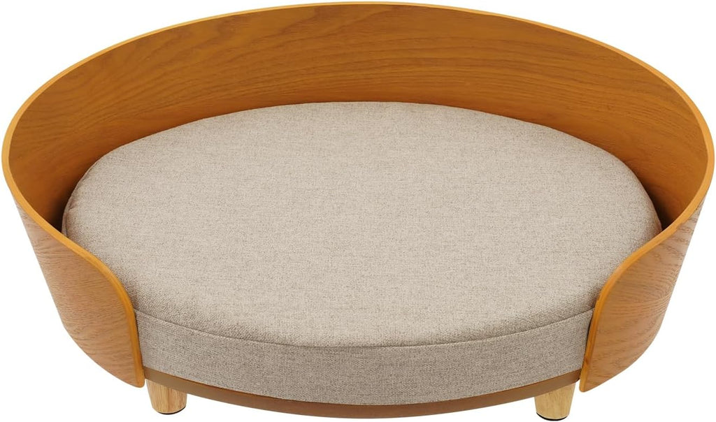 Oval Pet Sofa with Supporting Feet, 19.3x14x7.7in, 22.05lbs Load