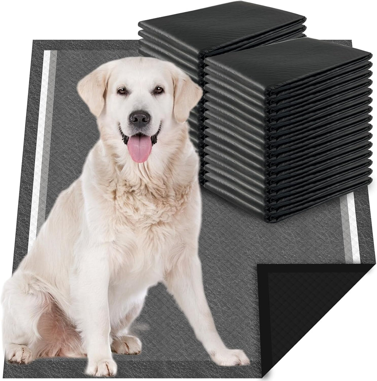 Dogcator Charcoal Dog Pee Pads Extra Large 28“x34”, Puppy Pads XL 30 Count