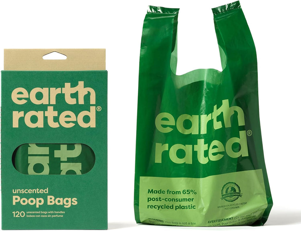 Earth Rated Dog Poop Bags for Dogs, 120 Easy Tie Handle Bags, Lavender