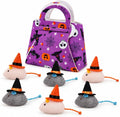 Halloween Cat Toys, 6-Pack Witch Hat Mice with Felt Gift Bag