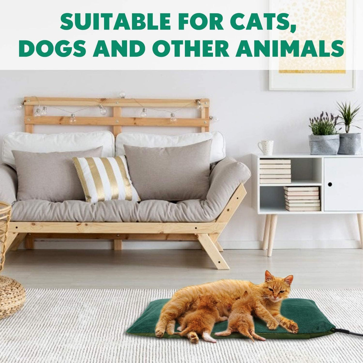 PETNF Outdoor Pet Heating Pads for Dog,Soft Electric Blanket Auto Temperature Control,Heated Mat for Dog House,Whelping 