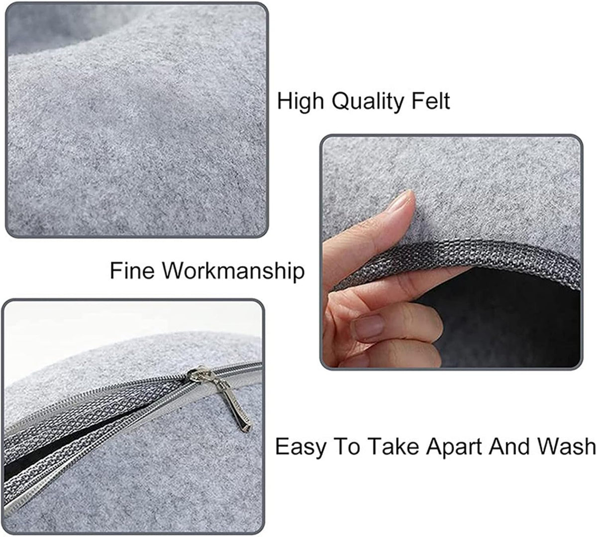 Felt Tunnel, Round Scratcher Cloth Toy, Tunnel for Cats, Thicken Bed 2in1 Tube House Rabbits Kitten Playing Hiding Detac