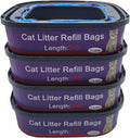 4 Pack Cat Litter Refill Bags Cartridges Compatible with Genie Cat Standard, Plus and XL Pails Odor Control