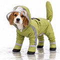 Rain Coat for Dogs - Waterproof Dog Raincoat with Harness Opening (Green,Medium)