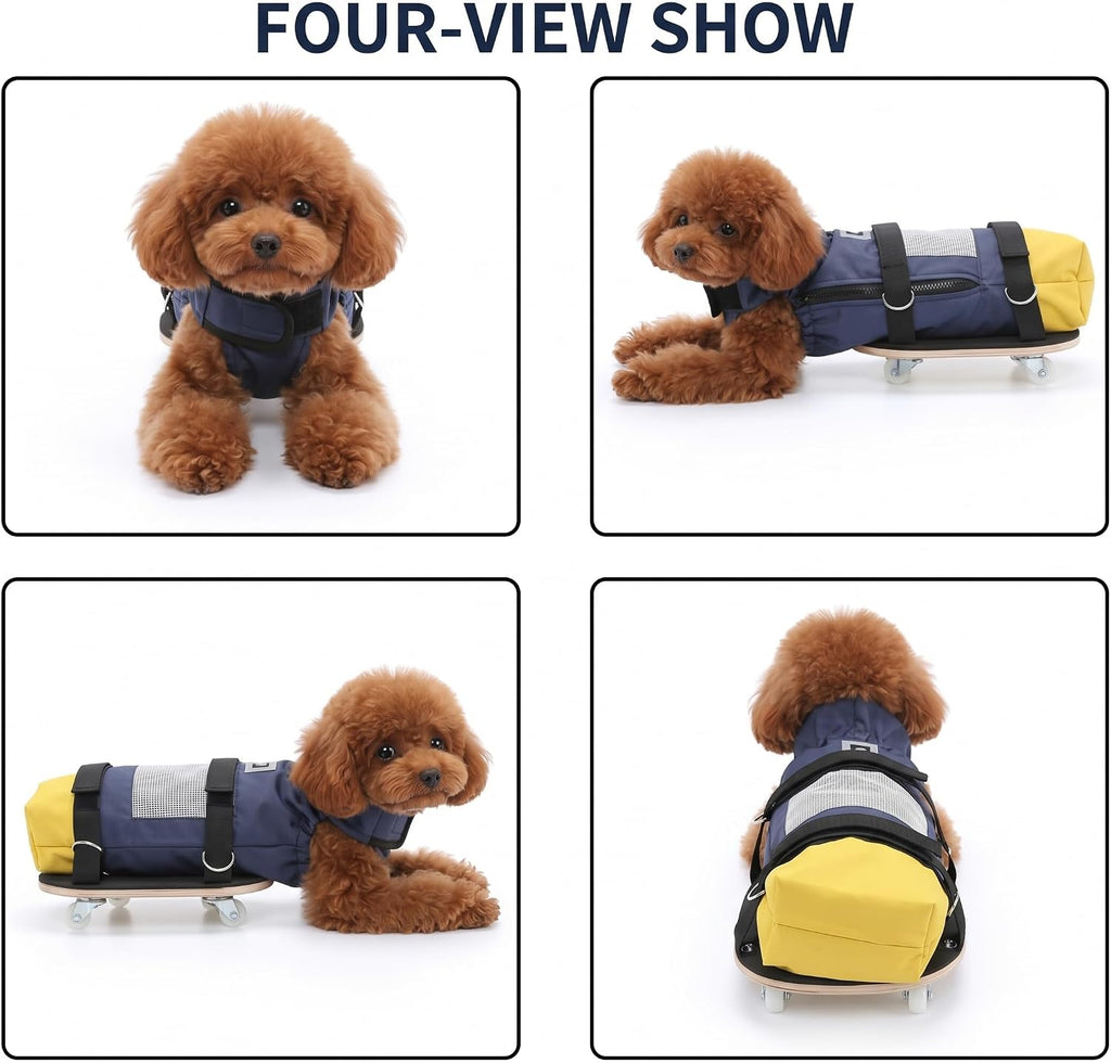 Dog Mobility Support Cart, Skateboard Wheelchair for Back Legs