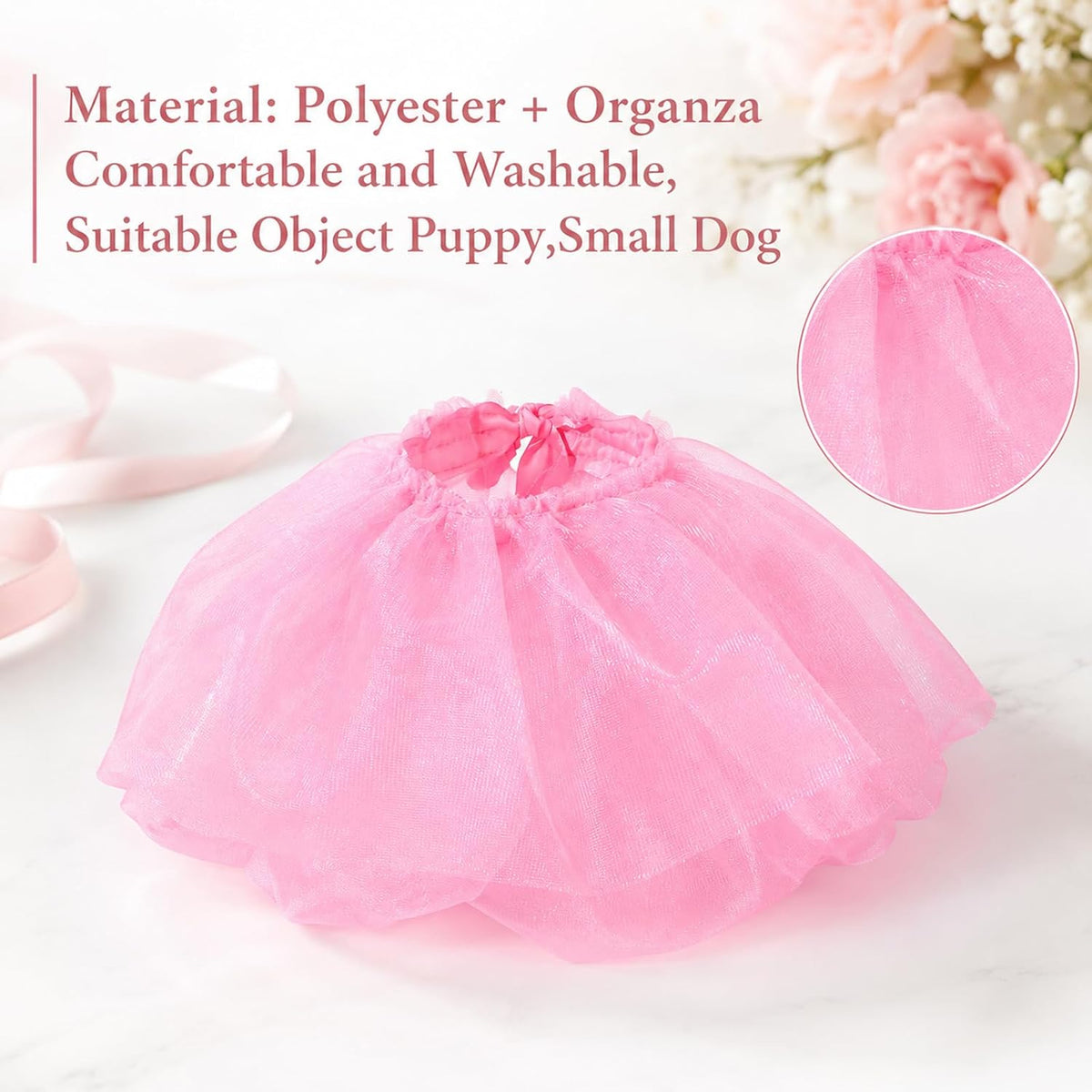 Dog Tutu Pink Tutu for Dogs, for Small Medium-Sized Dogs and Pets