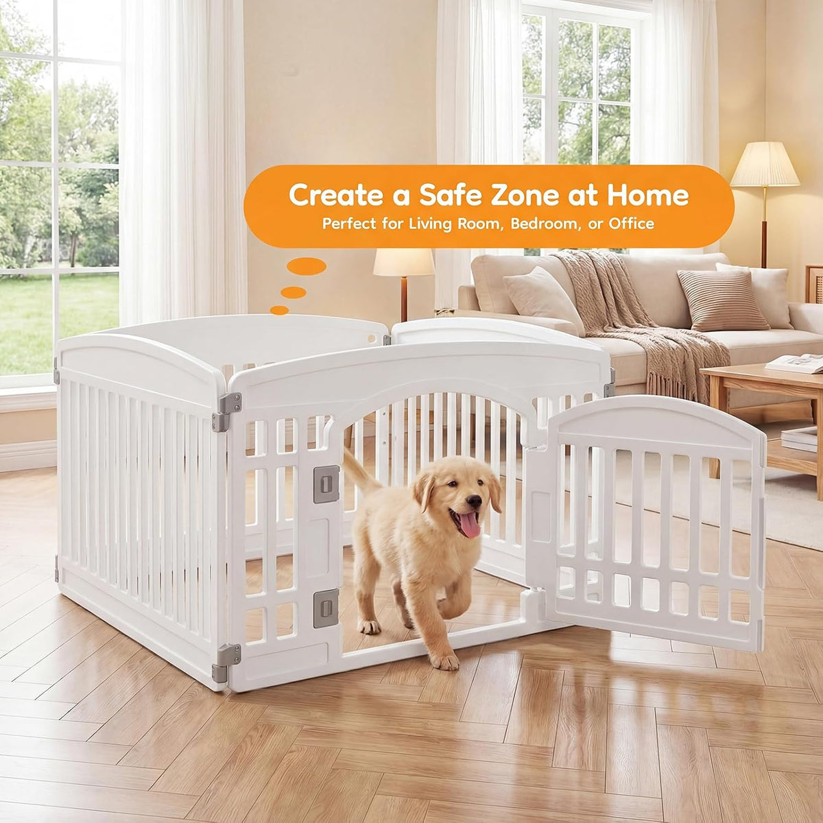 NEWBULIG 24 Inch 4 Panels Dog Playpen, Plastic Pet Play Pen Fence