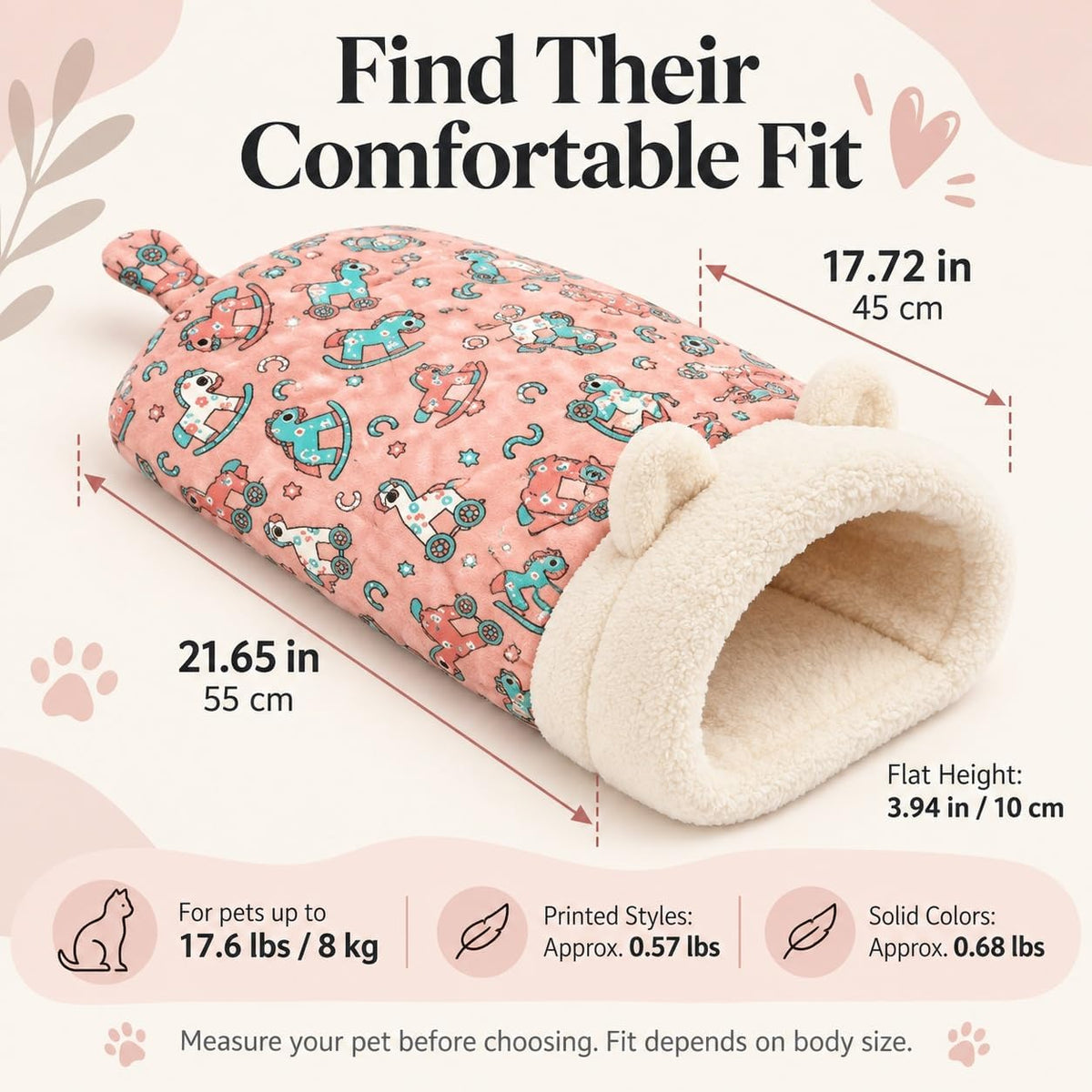 Cat Sleeping Bag for Indoor Cats with Pet Hair Removal Glove，# 10