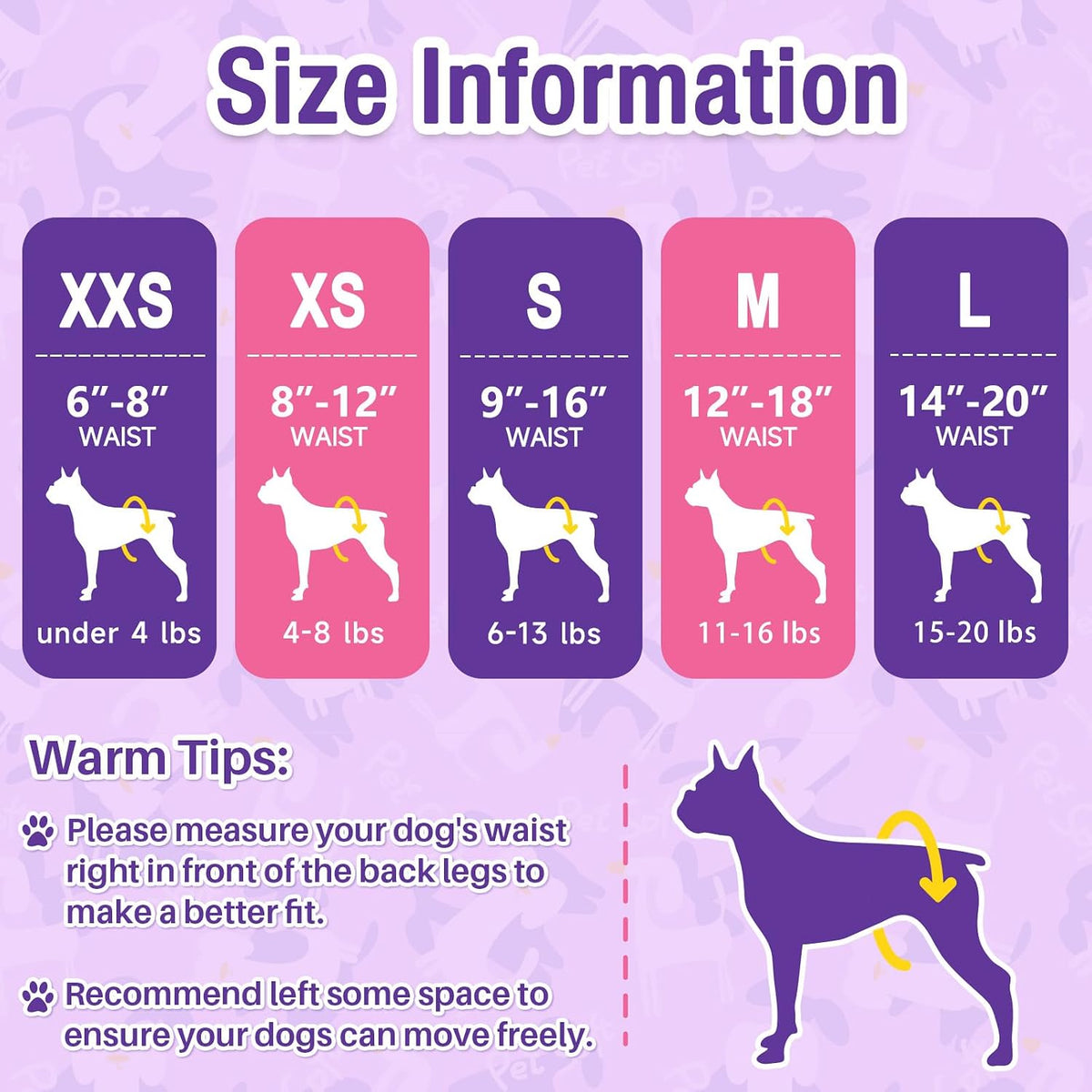 Pet Soft Disposable Dog Diapers Female with Foam Tail Hole S 24P