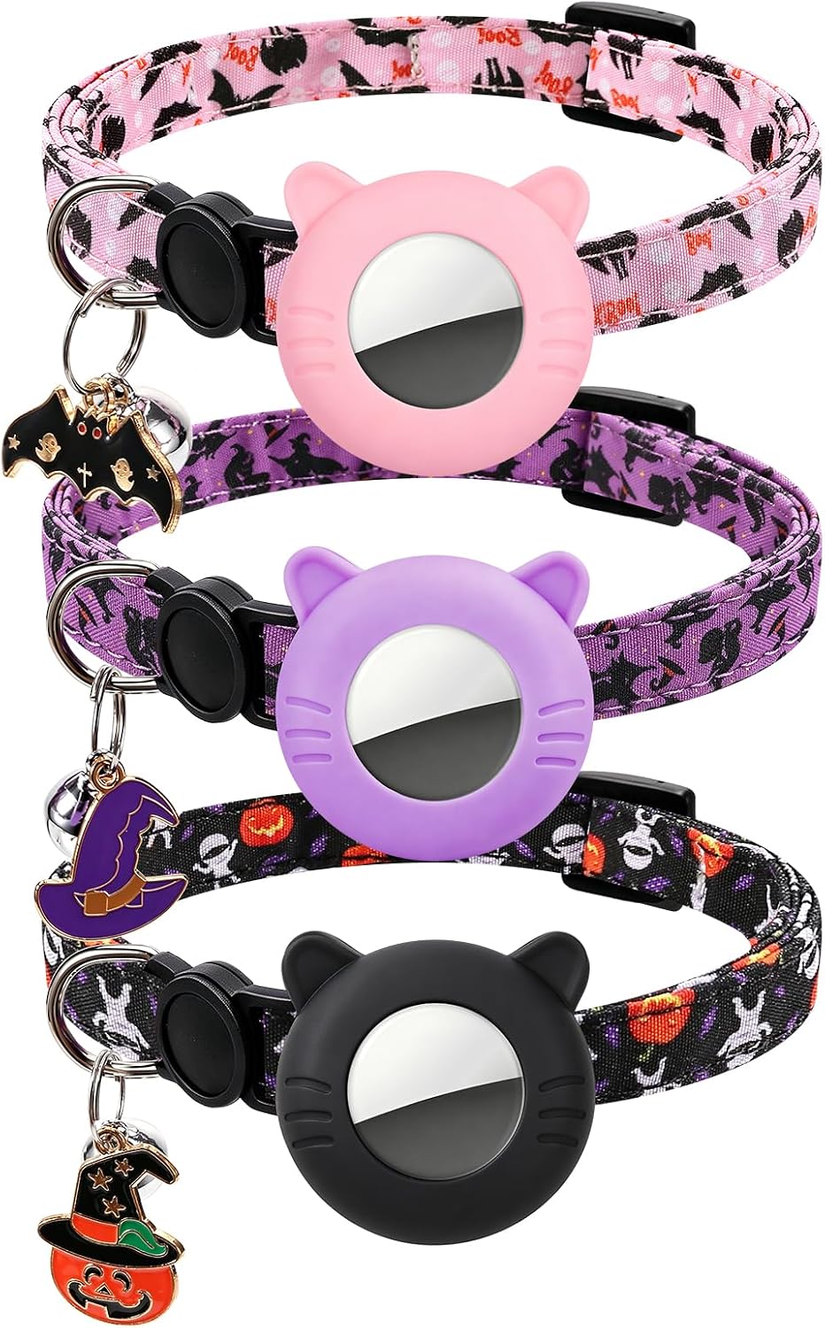 3 Pack Airtag Cat Collar Breakaway Fruit Cat Collars with Air Tag Holder