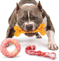 3-Pack Tough Dog Toys for Aggressive Chewers 25-90lbs, Hard Nylon