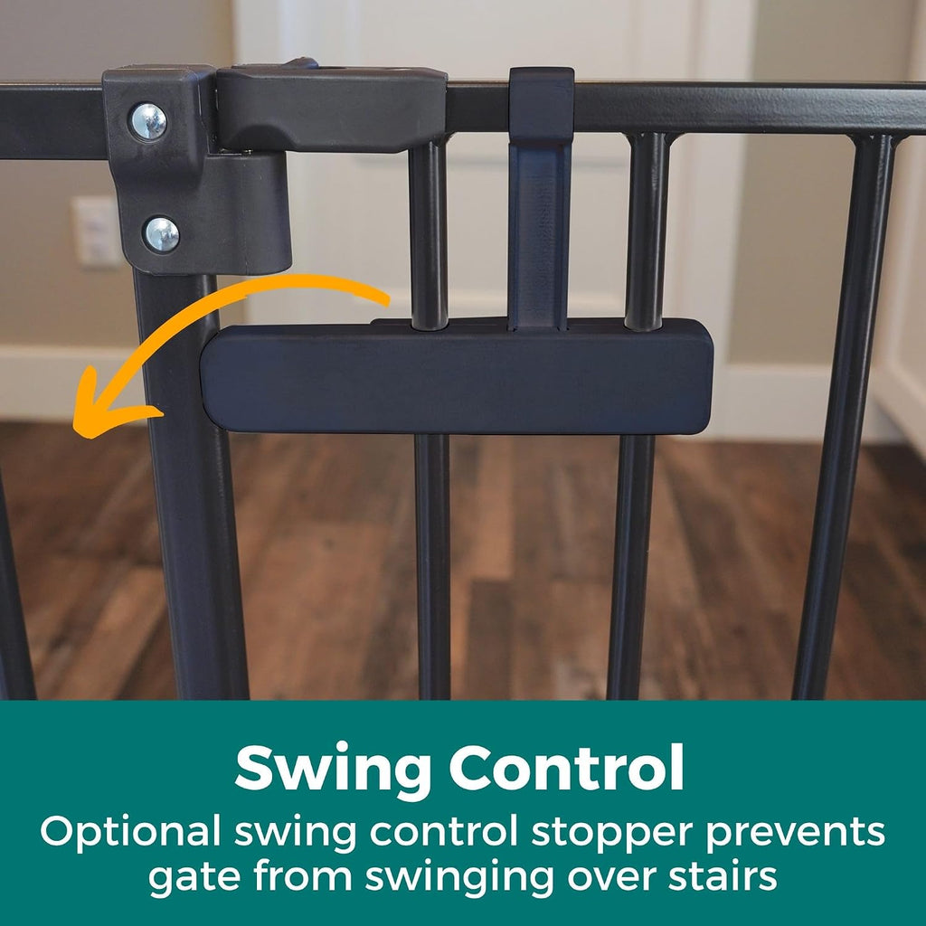 MYPET StepSafe Walk-Thru Pet Gate; 29-40" Wide, 30" Tall, Black