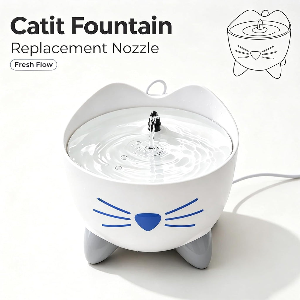 Water Fountain Nozzle Compatible with Catit Pixi Cat Water Fountain，White