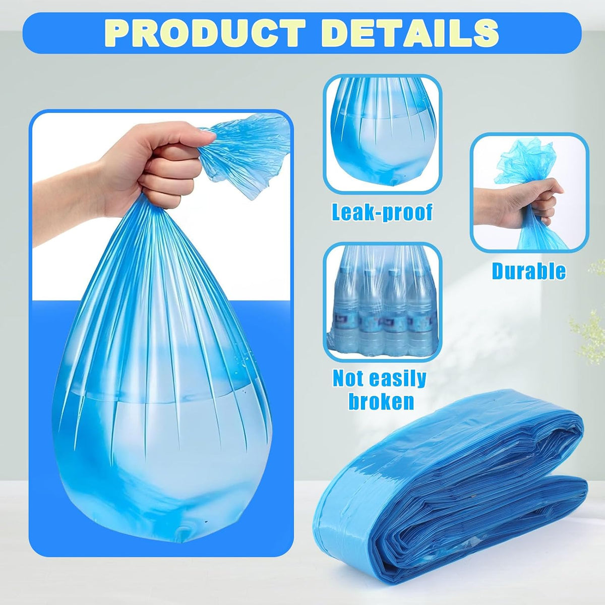 12 Pack Cat Litter Refill Bags,Compatible with Genie Bag Refills, Scented, Blue