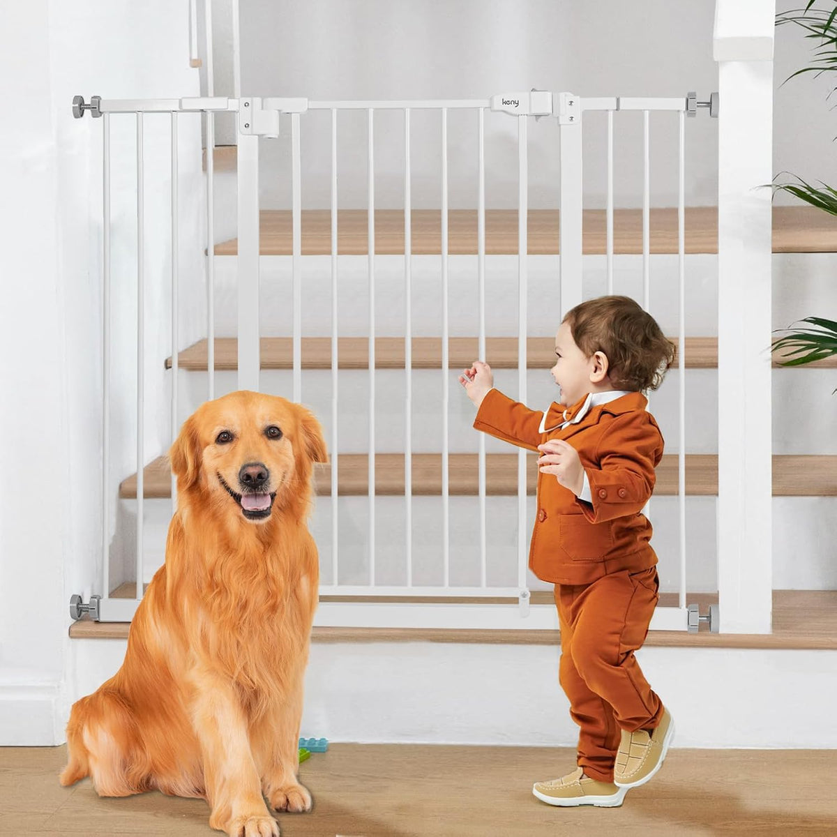 keny 29"-42.5" Baby Gate for Stairs, Auto Close Safety Dog Gate