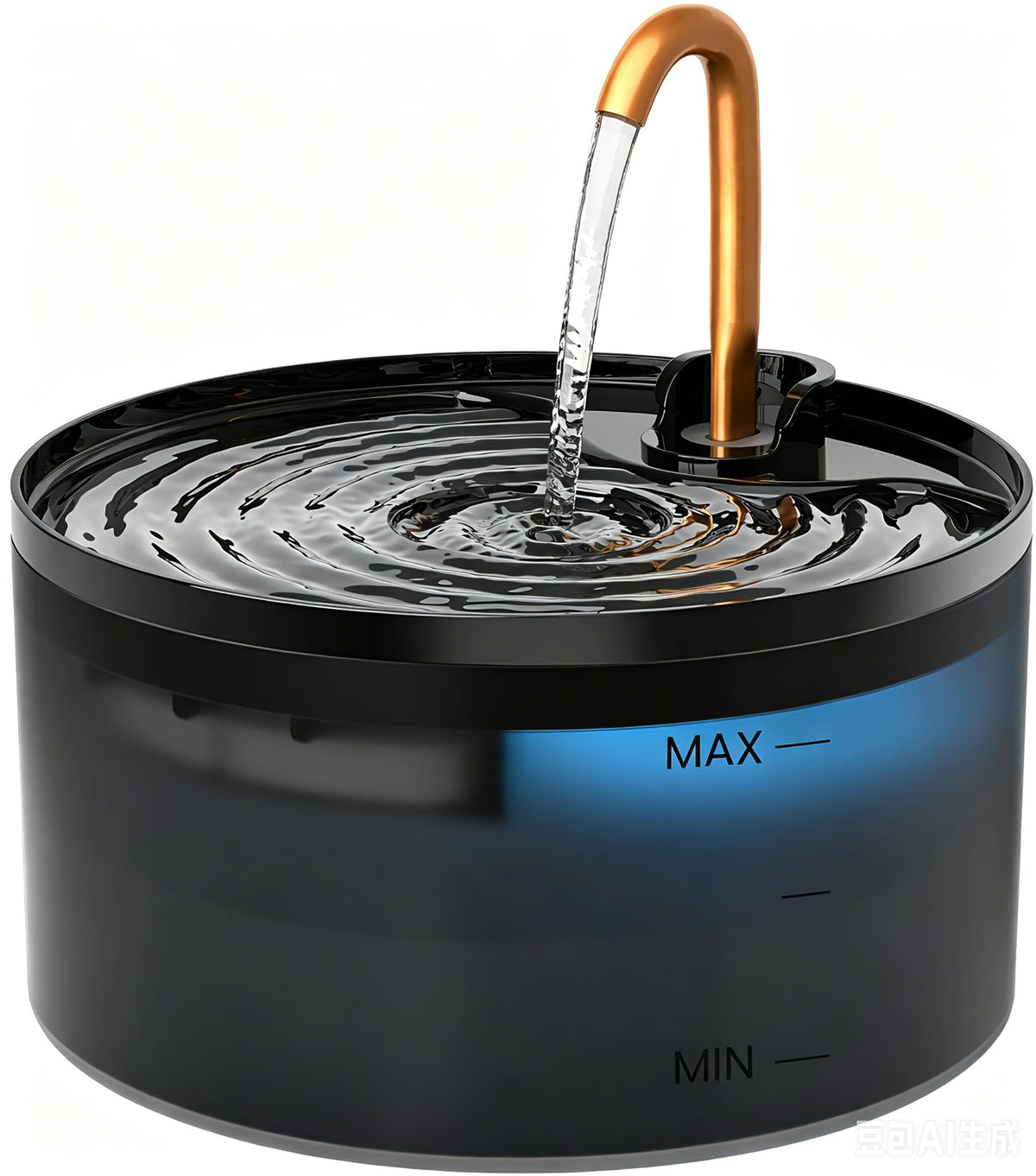 MISFANS Cat Water Fountain with 3-Pack Replaceable Filters,Copper Faucet