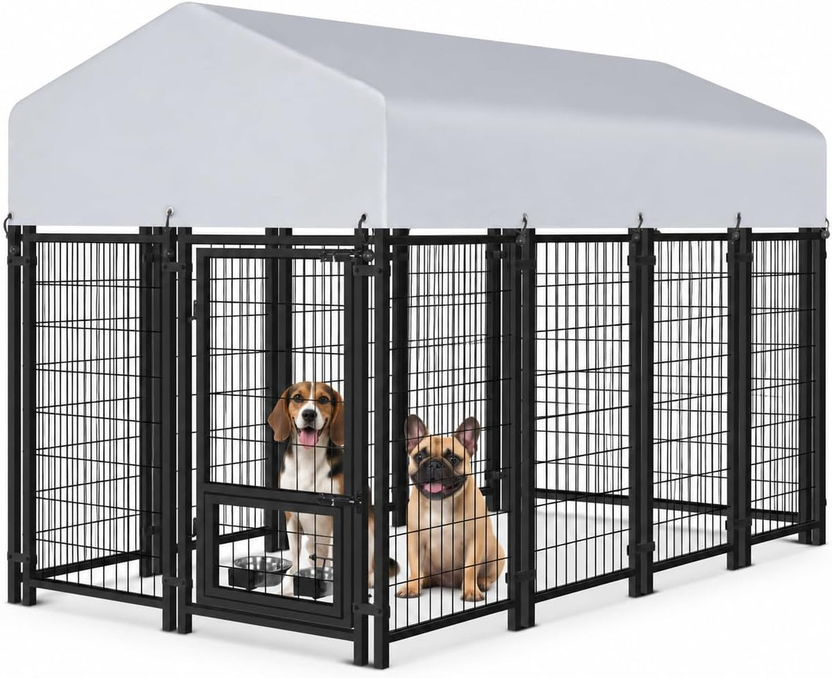 VAGGER 4x4x5 FT Dog Kennel Outdoor with Roof