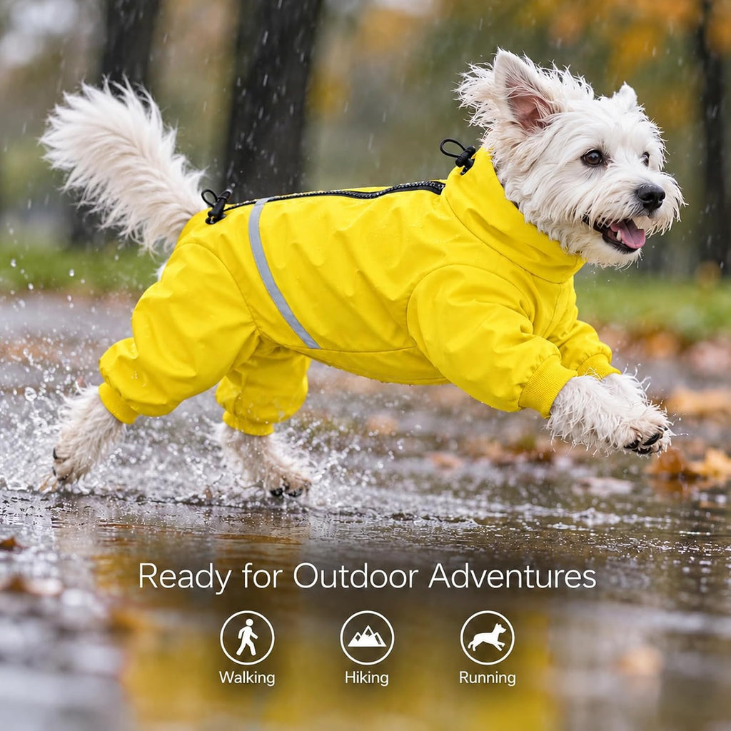 Morezi Waterproof Dog Raincoat with Legs, Full Body Coverage Dog Suit