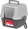 IRIS USA Large Front Door Cat Litter Box, Walk-in Entry, Gray