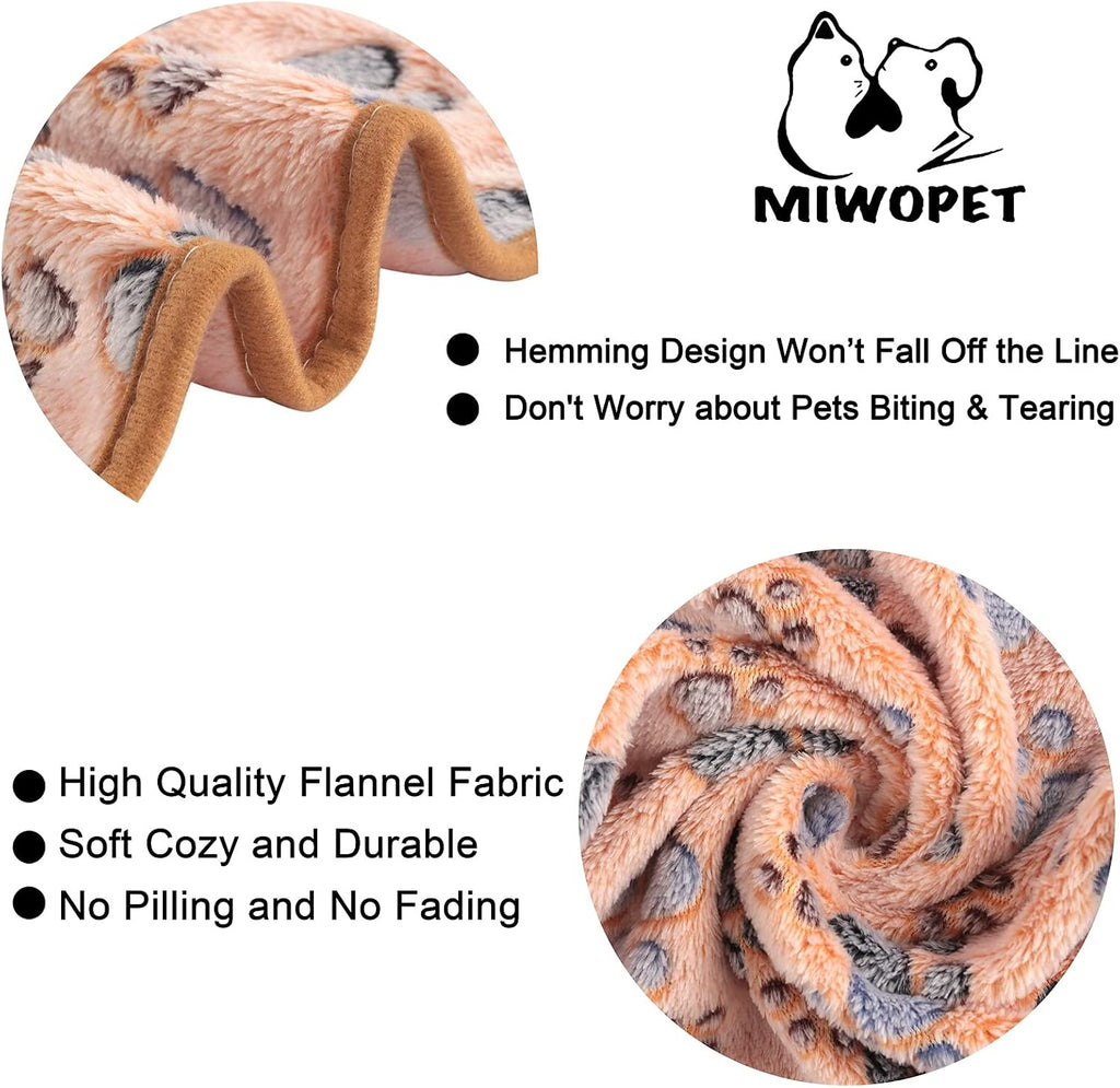 MIWOPET 3 Pack Fleece Pet Blankets Warm Bed Throw for Dogs & Cats 23x15in