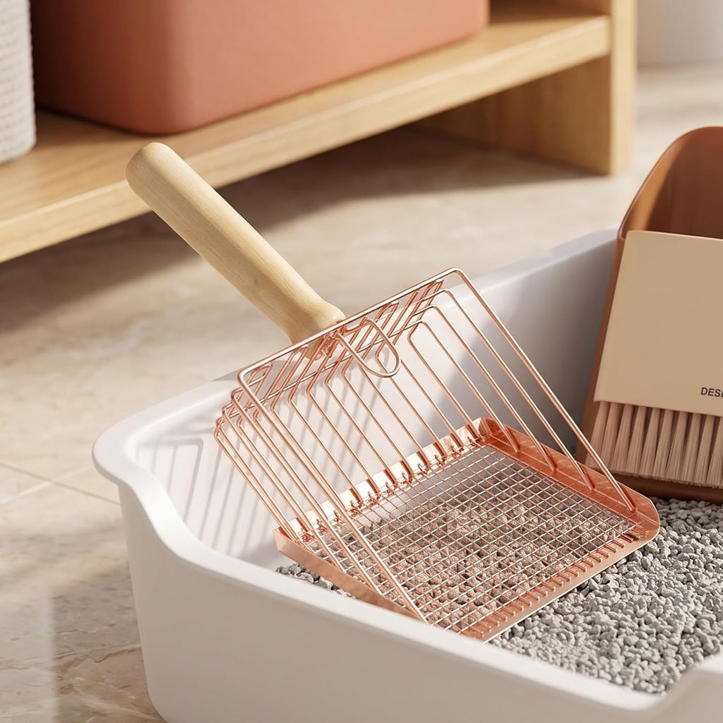 UKCOCO 1 Set Cat Litter Scooper with Holder Small Broom and Dustpan