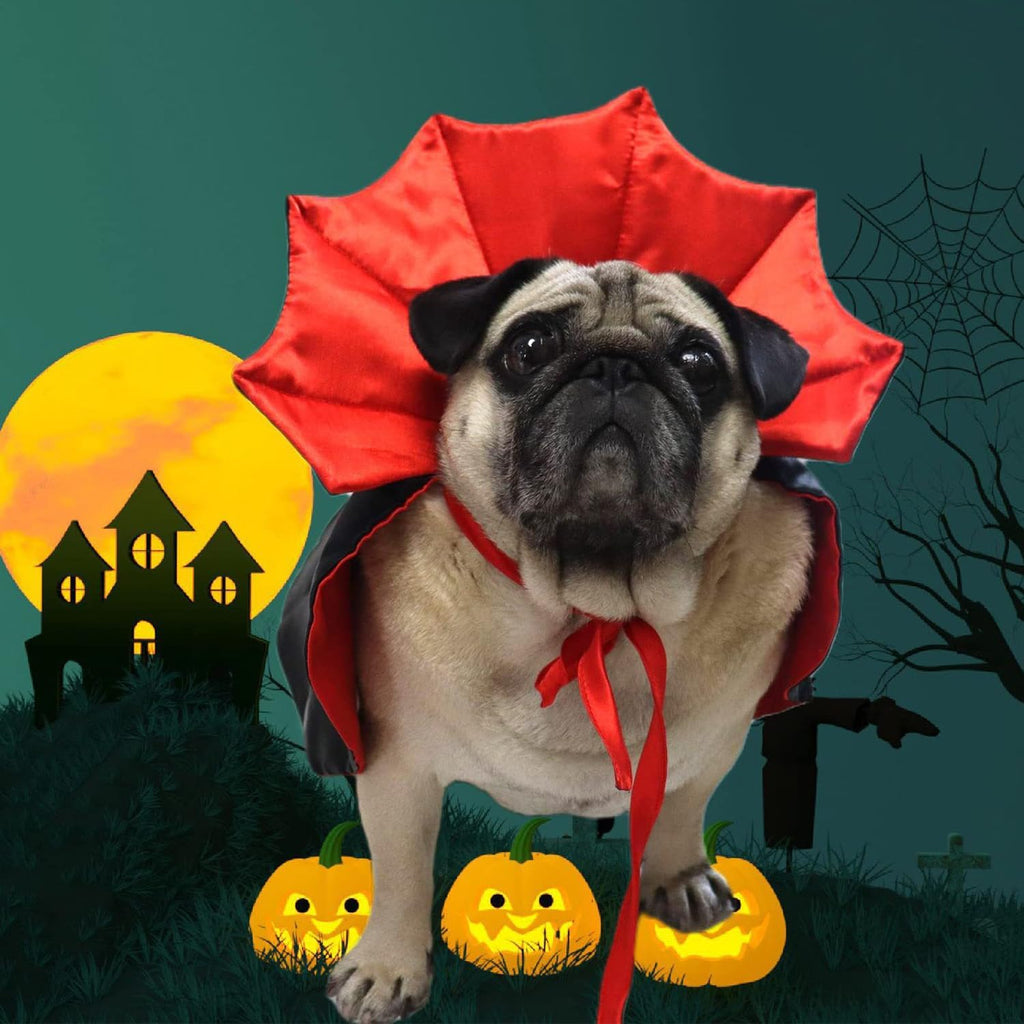 Pet Halloween Vampire Baron Cloak, Festival Cosplay Robe, Pet Halloween Costume Clothes Suit for Medium and Large Cats a