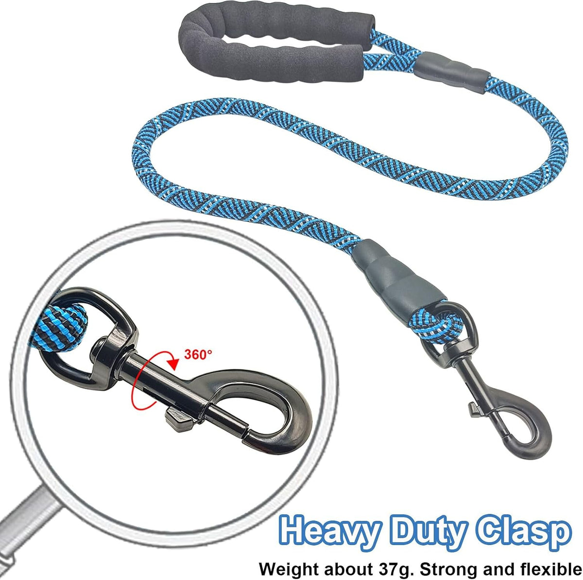 MayPaw 3ft Short Rope Dog Leash for Large Medium Dogs Soft Handle Dog Lead