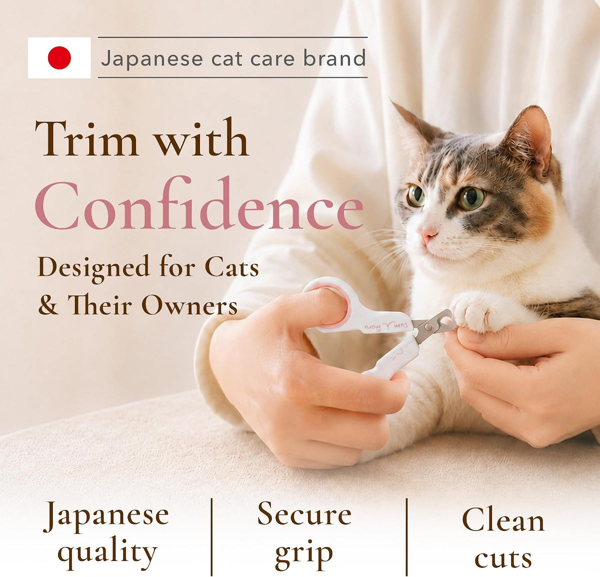 Cat Nail Clipper – Designed in Japan, Beginner Friendly, Guide & Video PINK