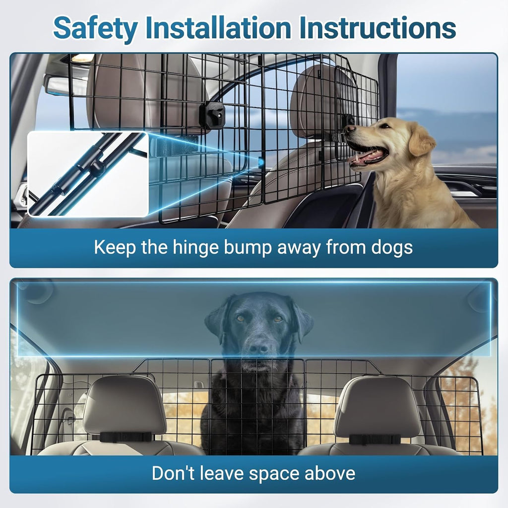 rabbitgoo Dog Car Barrier for SUV, Heavy-Duty Steel Wire Pet Gate, Foldable