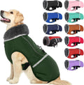 QBLEEV Warm Dog Coat, Reflective Dog Jacket, Waterproof Dogs Winter Coat