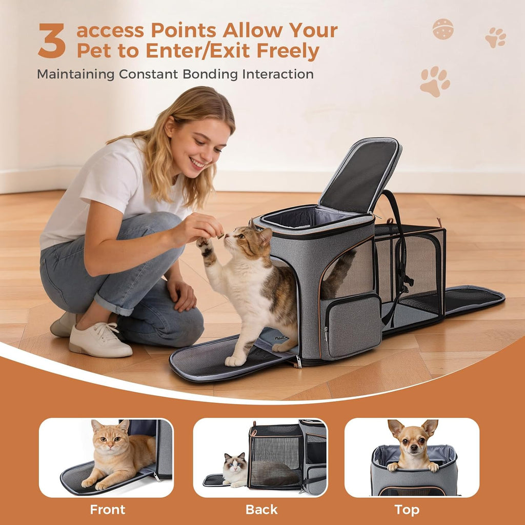 Lekereise Pet Carrier Backpack Expandable Cat Backpack Carrier for Small Dogs Large Cats Puppies, Dog Backpack Carrier f