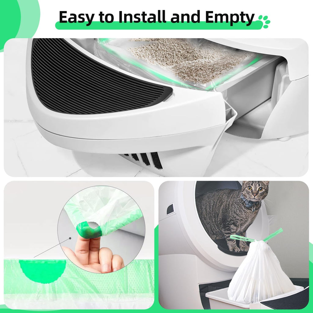 45 Count Automatic Litter Box Bags Liners Compatible with Litter Box Robot 4/5/3, Self-cleaning Cat Litter Box Liners re