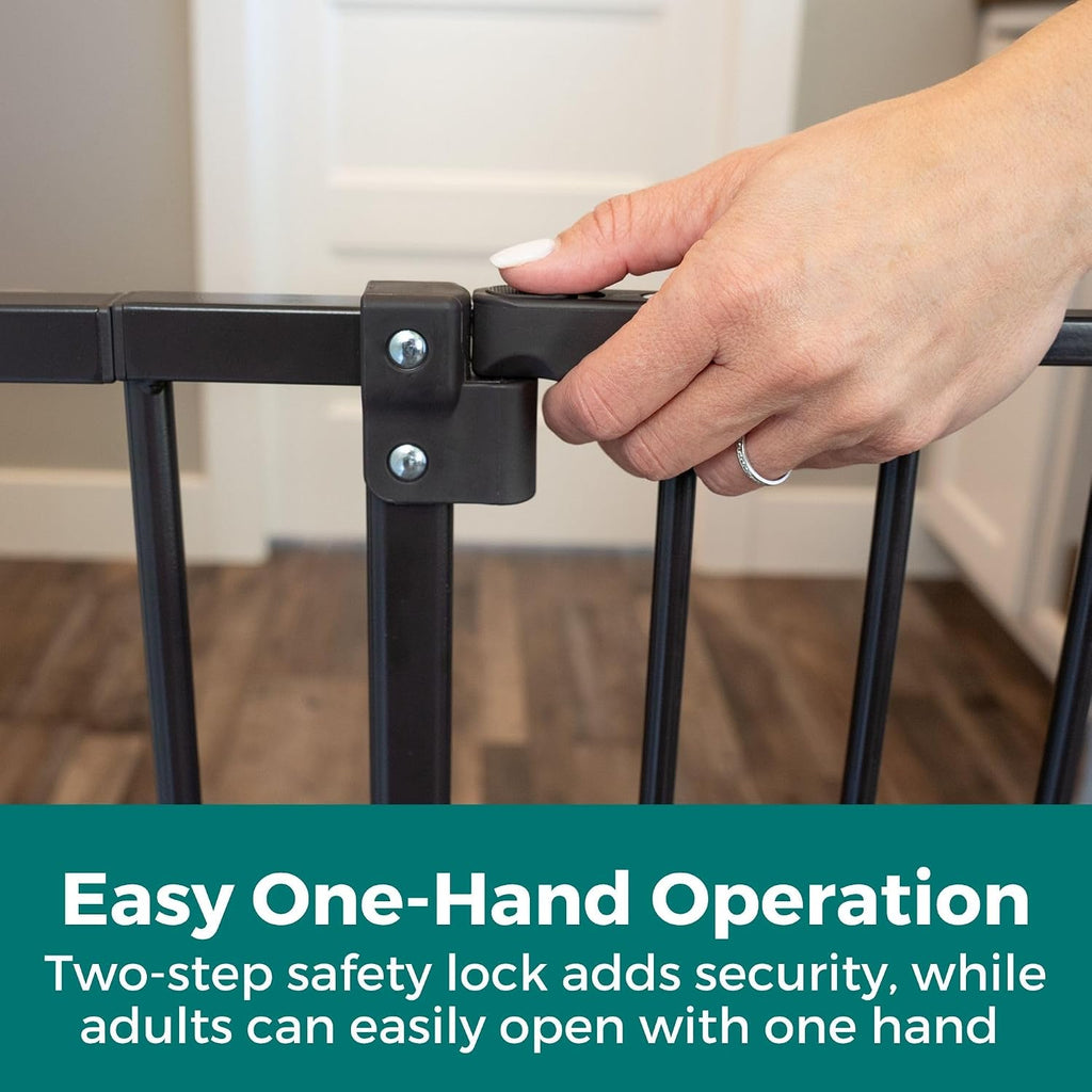 MYPET StepSafe Walk-Thru Pet Gate; 29-40" Wide, 30" Tall, Black