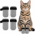 4 Pcs Cat Mittens To Prevent Scratching, Socks Shoes For Cats Gray