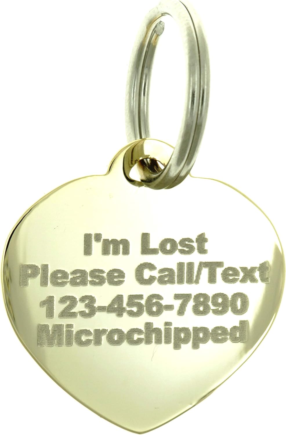 Custom Engraved Personalized Gold-Plated Small Heart Rhinestones Pet Jewelry Dog Cat ID Tag