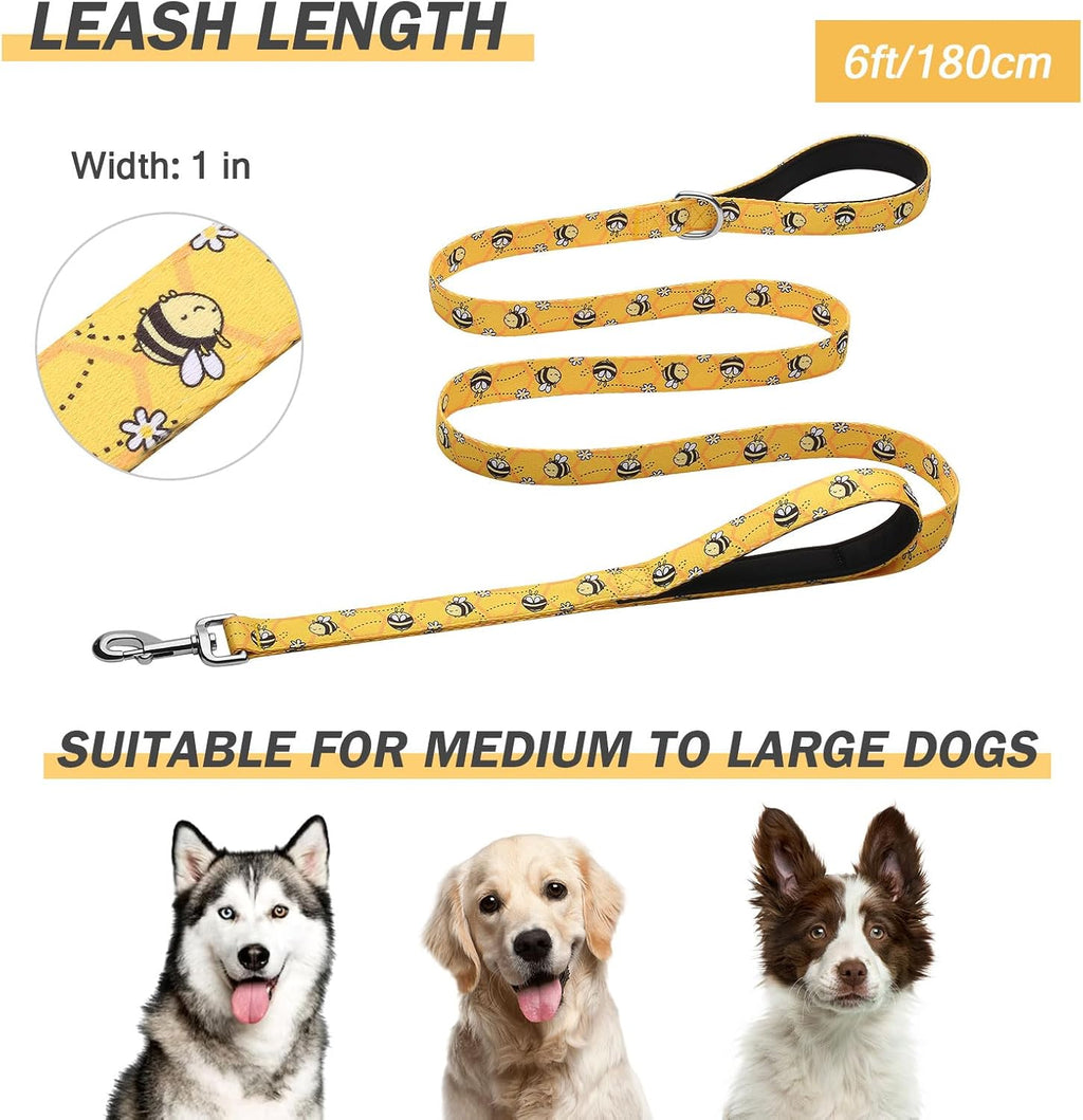 Hikiko 6FT Dog Leash Padded Double Handle with Designed Pattern