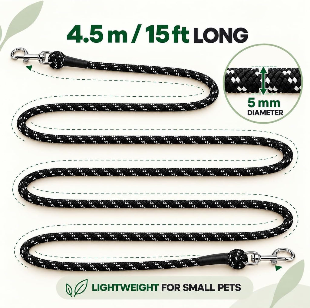 Extra Long Cat Leash for Yard, Lightweight Outdoor Cat Leash Long Light Extension, Long Thin Lead for Rabbits, Kitten, P